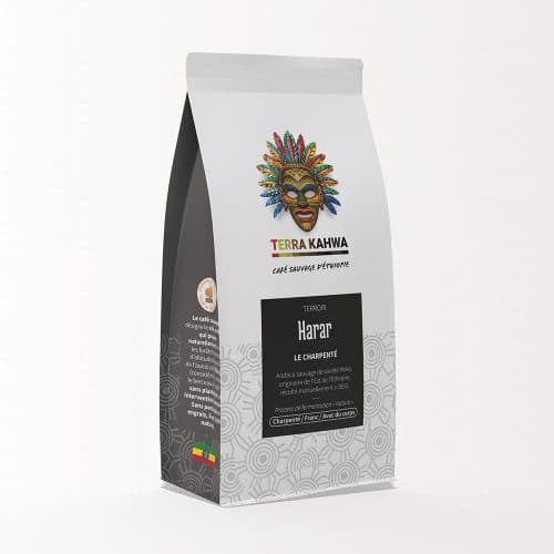 Harar (Heirloom, Nature) Gout très prononcé, arôme floral, charpenté, boisé